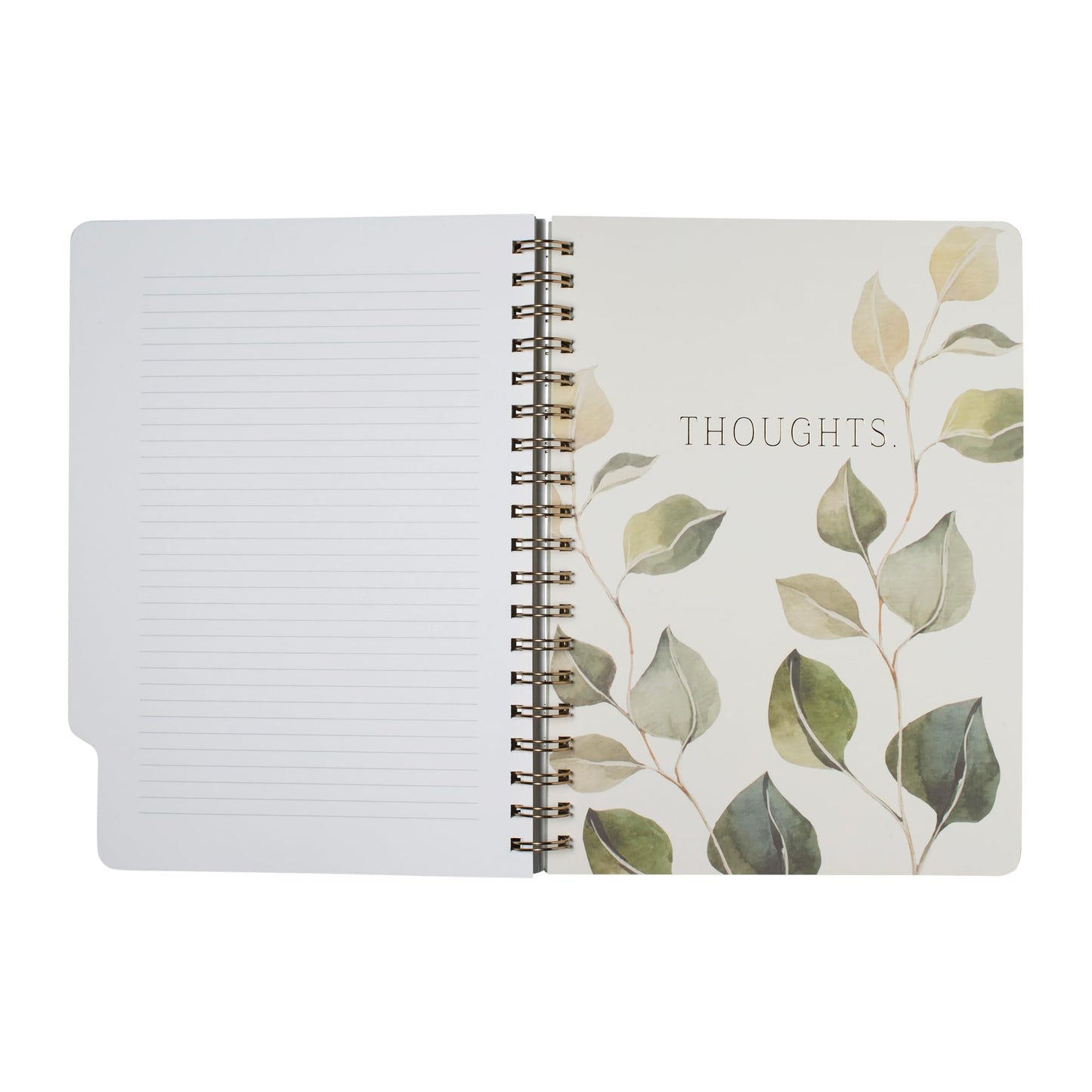 Fringe Studio Large Tab Notebook, "Modern Eucalyptus", Flexible Paperback Cover, 5 Subject/Die-Cut Dividers, 7.25" X 10", 180 Lined Pages, Multicolor (343PA001FSC)