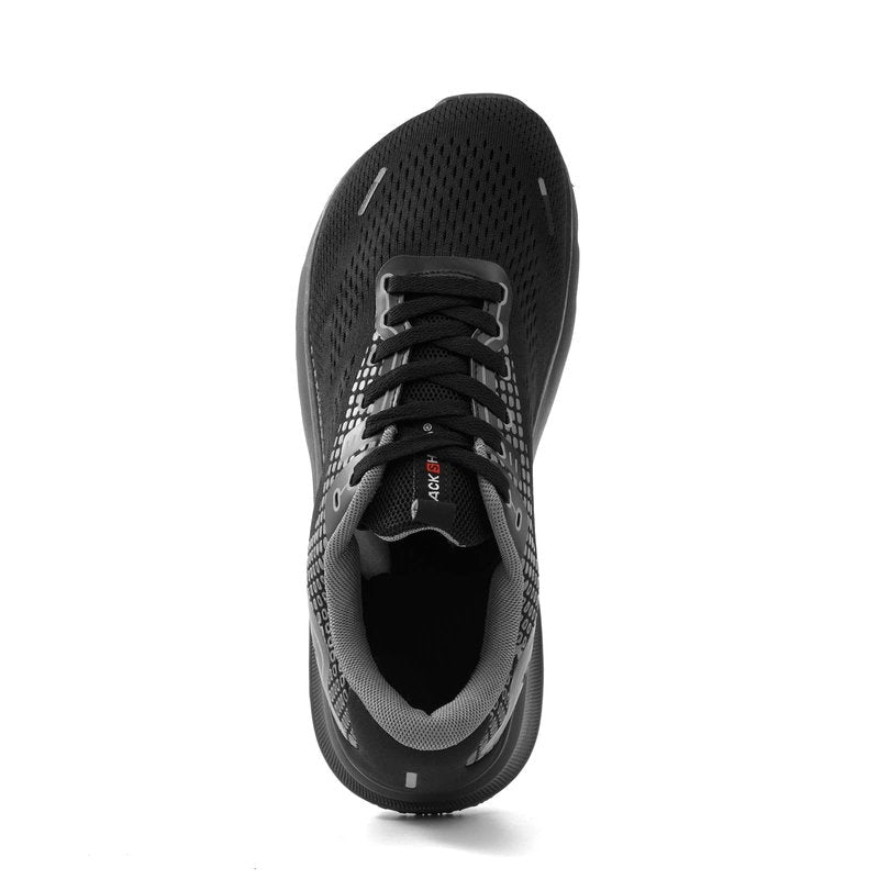 JACKSHIBO Wide Toe Box Shoes for Men Arch Support Shoes Wide Width Sneakers for Running Walking Athletic Tennis Orthopedic Plantar Fasciitis Workout with Thick Cushioned Zero Drop Sole Black