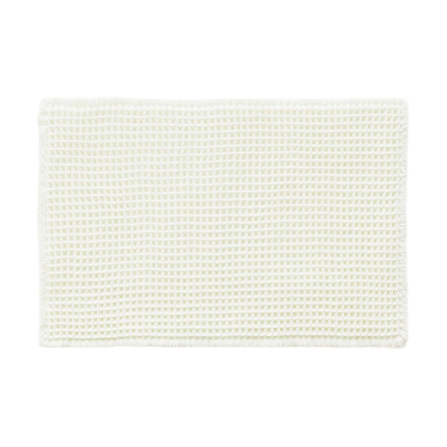 Triohero Waffle Bath Mat, Small Boho Bathroom Rugs Non Slip Washable, Ultra Soft Super Absorbent Quick Dry Farmhouse Bathroom Decor, 16" x 24", Cream White