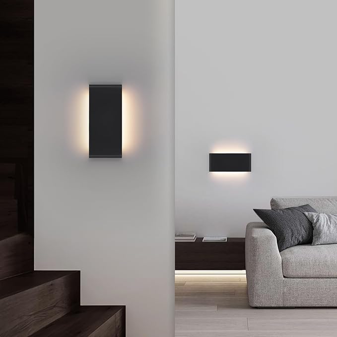 15"Modern LED vanity light,20W Dimmable 5 CCT (3000K-6500K) Adjustable Wall Lamp,Up and Down Wall Lighting,Indoor Wall Sconce for Bedroom,Staircase,Hallway,Dressing Table, 2Pack(Black)