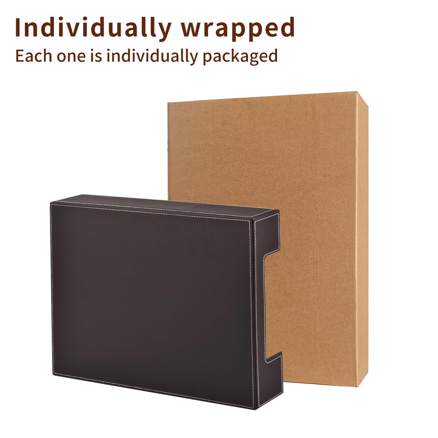 Leather Letter Tray, Office Supplies Desk Organizer for Mail Paper Files Magazines Jewelry Cosmetics,Luxury Letter Holder&Multipurpos Stackable Office Desktop Storage Box,Coffee