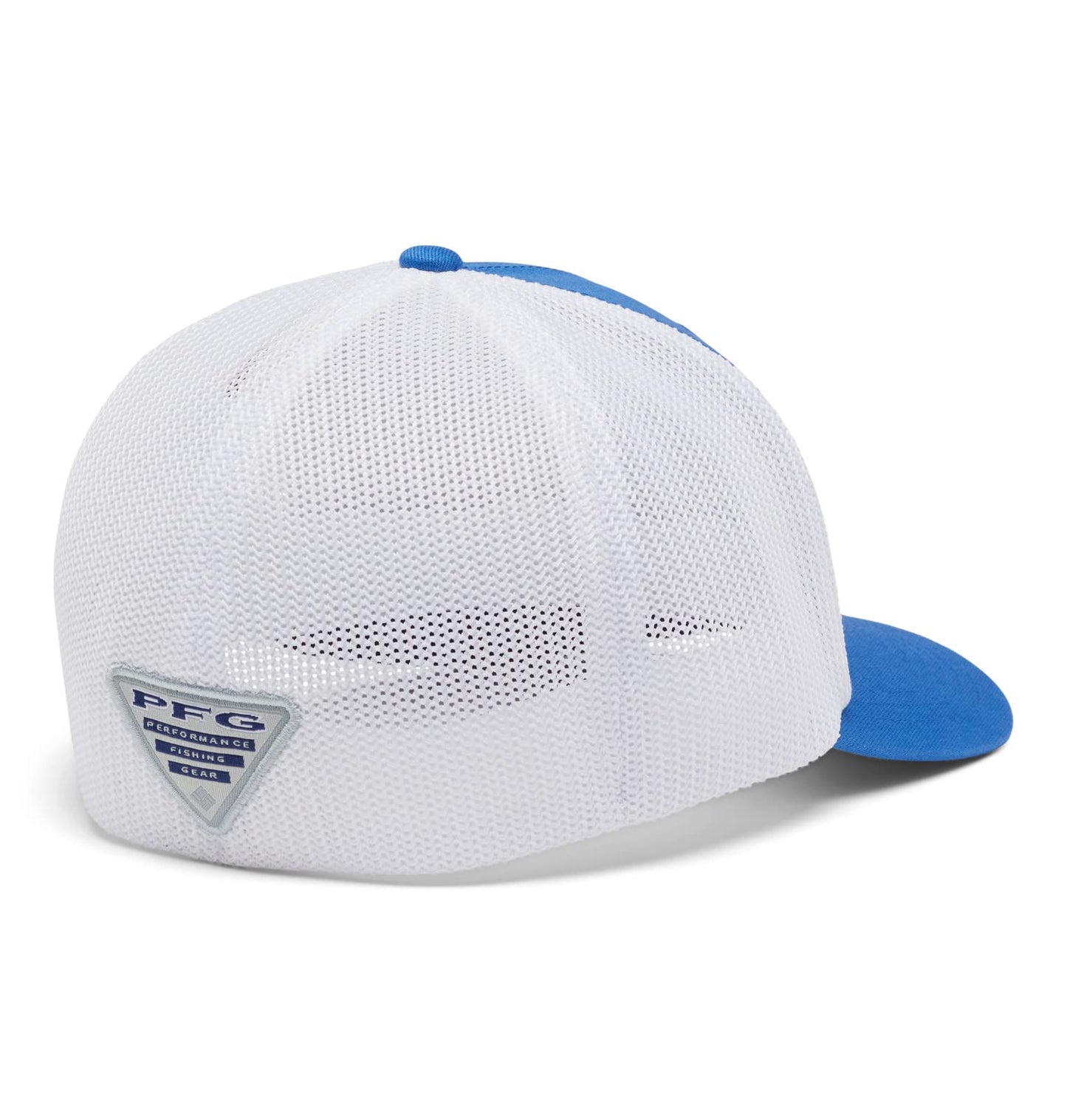Columbia Unisex PFG Fish Flag Mesh Ball Cap - Low, Vivid Blue/White/US Fish Flag, Small/Medium