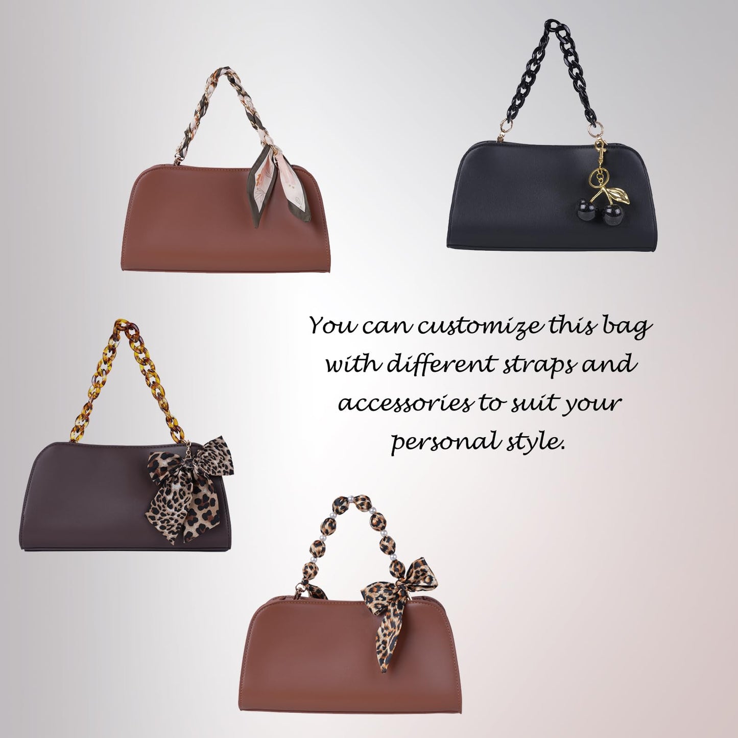 Quelis Small Leather Tote Bag,Clutch Purse with Shoulder Strap, Small Vegan Leather Handbag