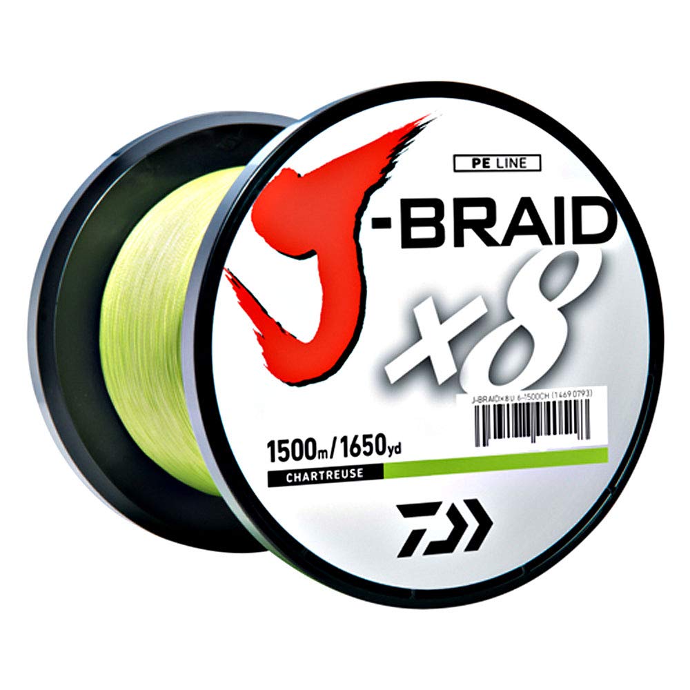 Daiwa J-BRAIDX8, Filler Spool, Chartreuse, Mono Dia.= 2lb.