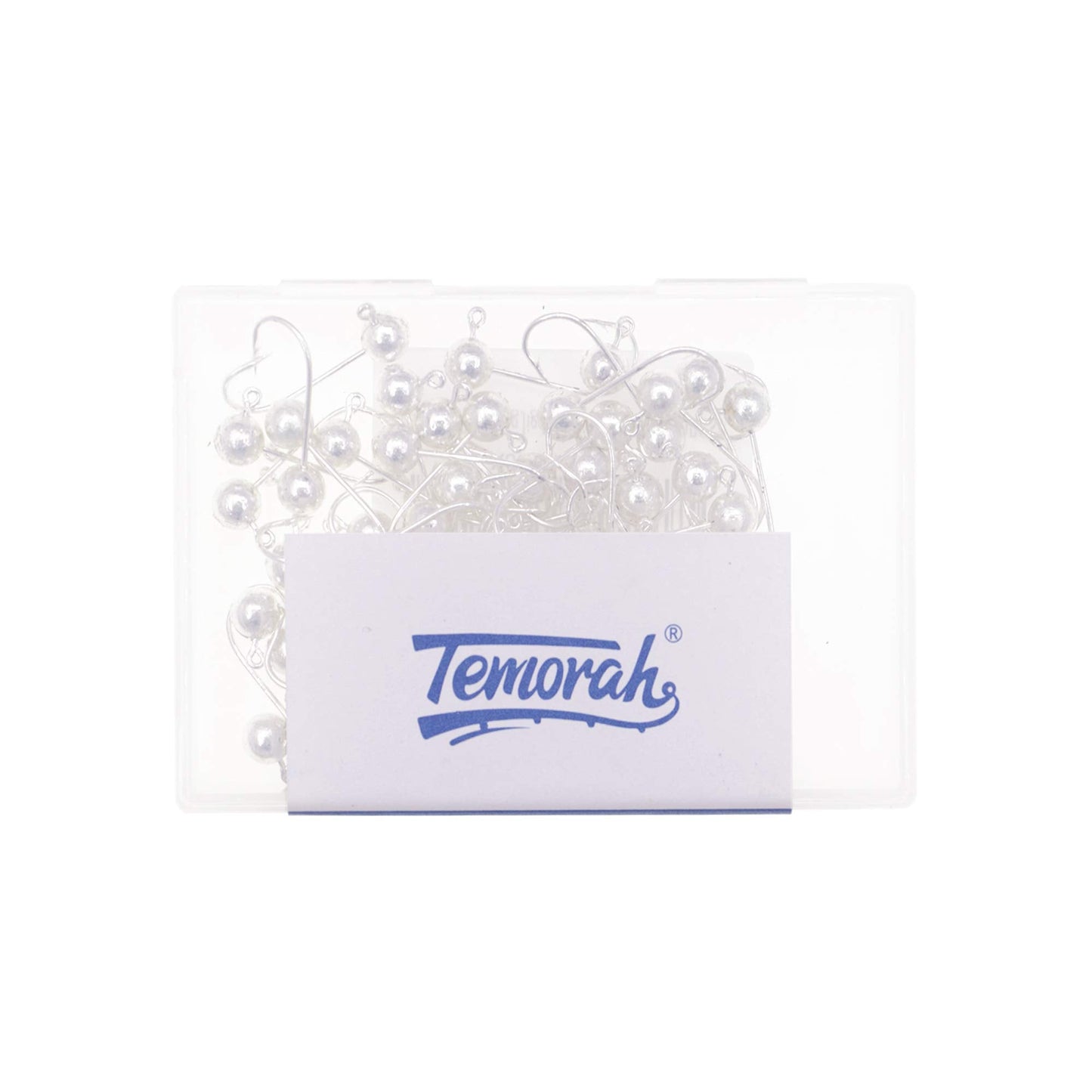 Temorah Fly Tying Jig Heads (Silver, 1/8 OZ 50PCS)