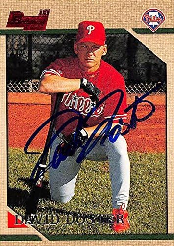Sports Memorabilia Autograph Warehouse 244699 David Doster Autographed Baseball Card - Philadelphia Phillies FT 1996 Bowman 1st Rookie - No. 316