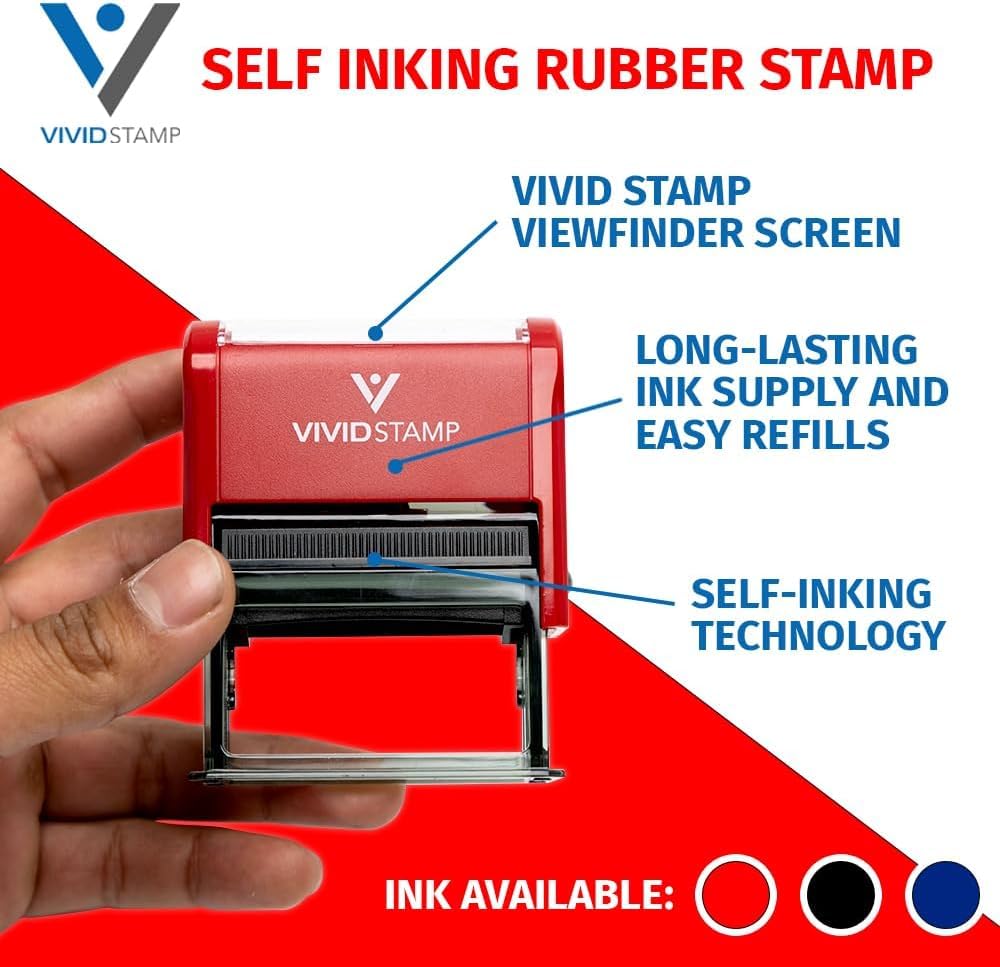 FAXED EMAILED by Date Self Inking Rubber Stamp (Red Ink) - Large