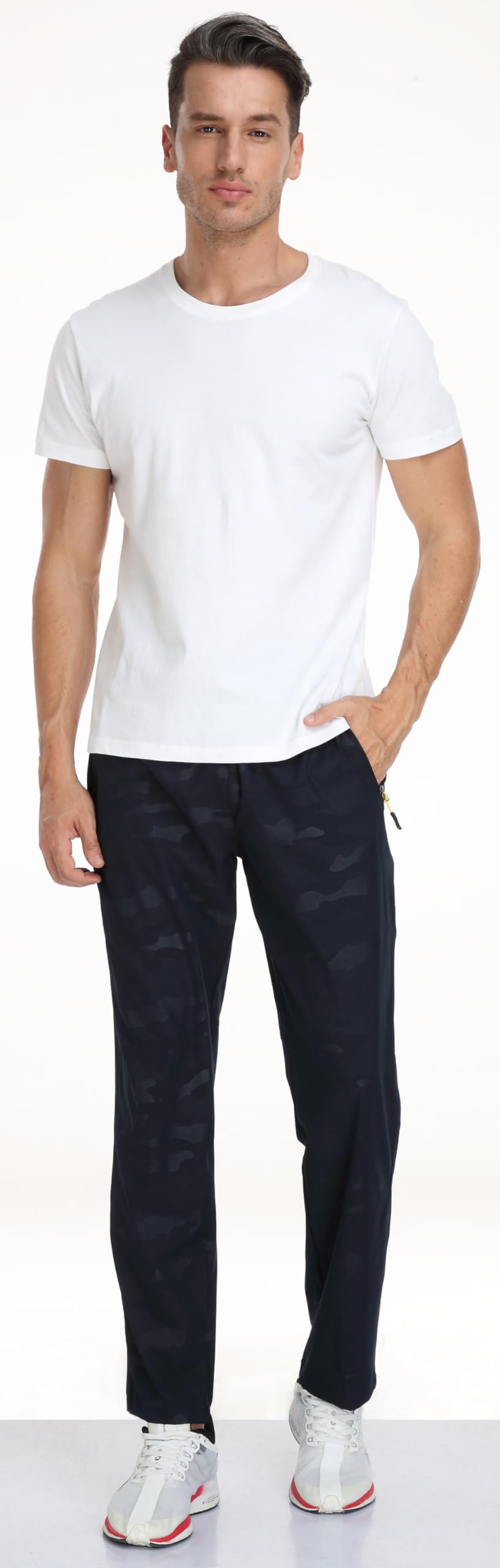 AIRIKE Mens Sweatpants with Pockets Sunmmer Lightweight Quick Dry Camouflage Casual Pants Elastic Waist (Camouflage Blue 32)