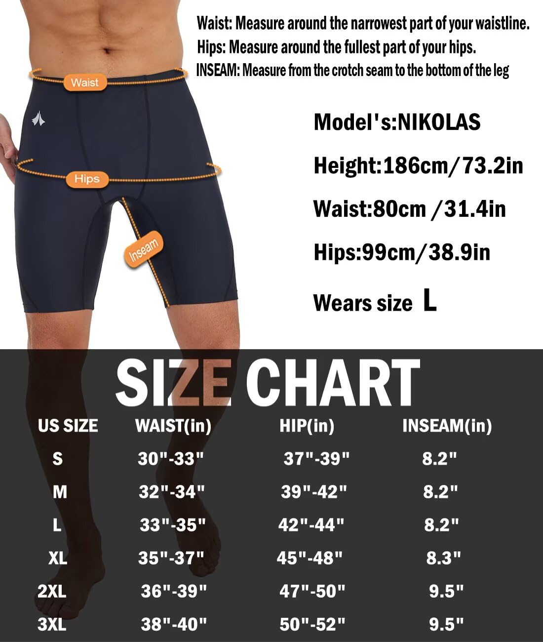 Eteoepo Swim Jammers for Men Athletic Training Endurance Swimsuit Durable Team Lap Swimming Racing Competition Swimwear(Black01,M)