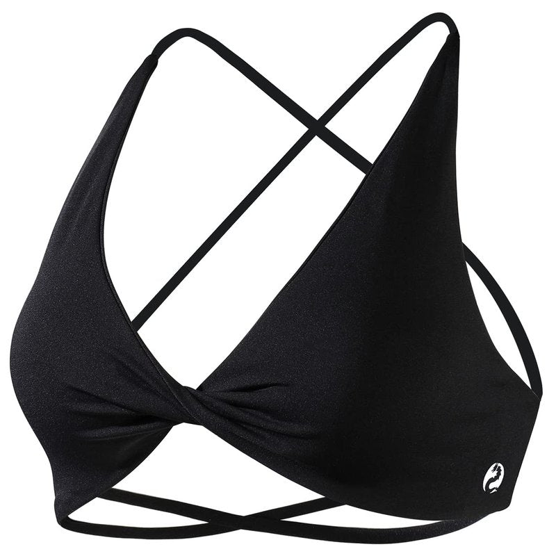 AUROLA Venus Sports Bras for Women Backless Strappy Workout Bra Removable Padded Low Support Gym Althletic Fitness Yoga Crop Top, Black, S