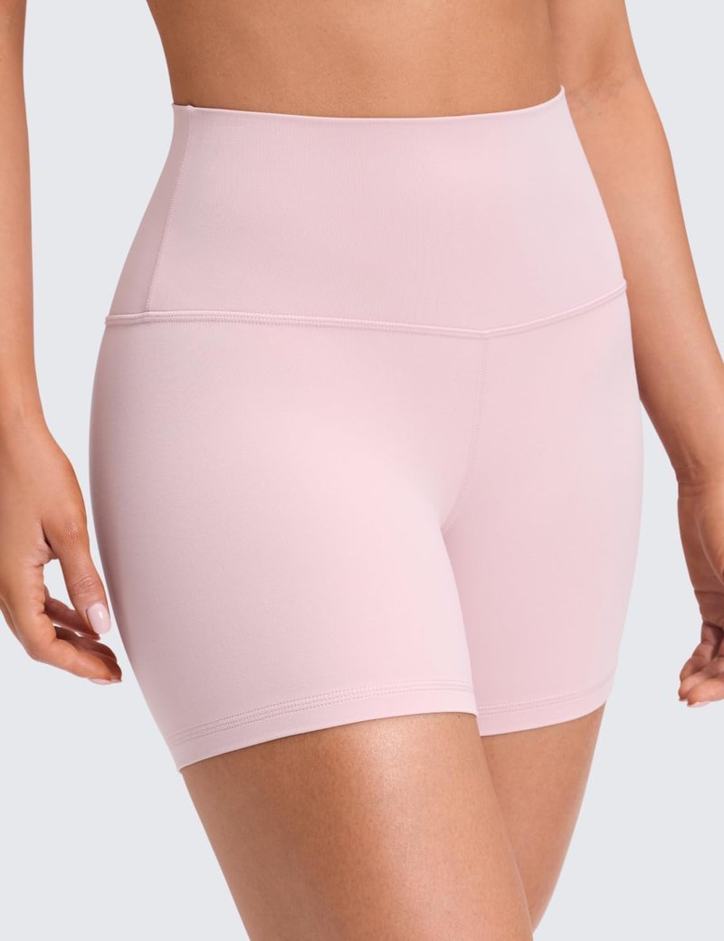 CRZ YOGA Butterluxe Biker Shorts 4'' - High Waisted Booty Workout Volleyball Yoga Womens Spandex Pink Haze Medium