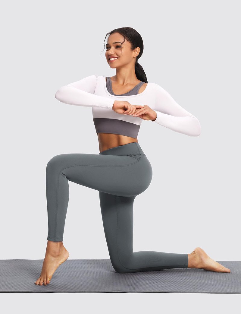 baleaf Winter Clothing for Women Leggings Fleece Lined Tights Thermal Warm Thick Yoga Pants Cold Weather Gear Grey XS