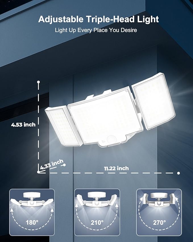 LED Security Lights Motion Sensor,188 LEDs 4200LM Dusk to Dawn Hardwired Flood Lights Outdoor with 3 Modes Remote Control,IP65 Waterproof Motion Sensor Lights, for Garage,Yard,Porch 2 Pack