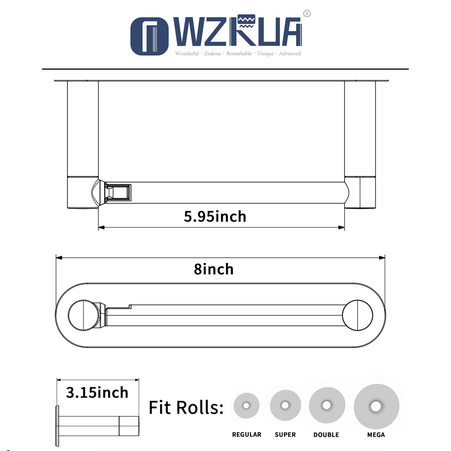 WZRUA Adhesive Toilet Paper Holder Matte Black Double Post Pivoting Bathroom Toilet Tissue Holder Roll Holder Stick On No Drilling Stainless Steel and Zinc Alloy