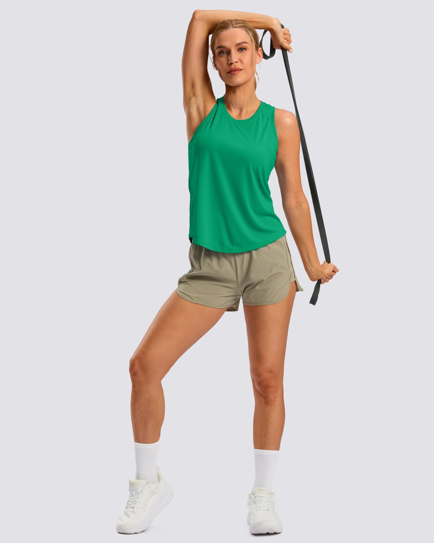 G Gradual Women's Workout Tank Tops Racerback Athletic Yoga Tops Loose Fit Sleeveless Running Gym Sports Shirts for Women(Green,M)