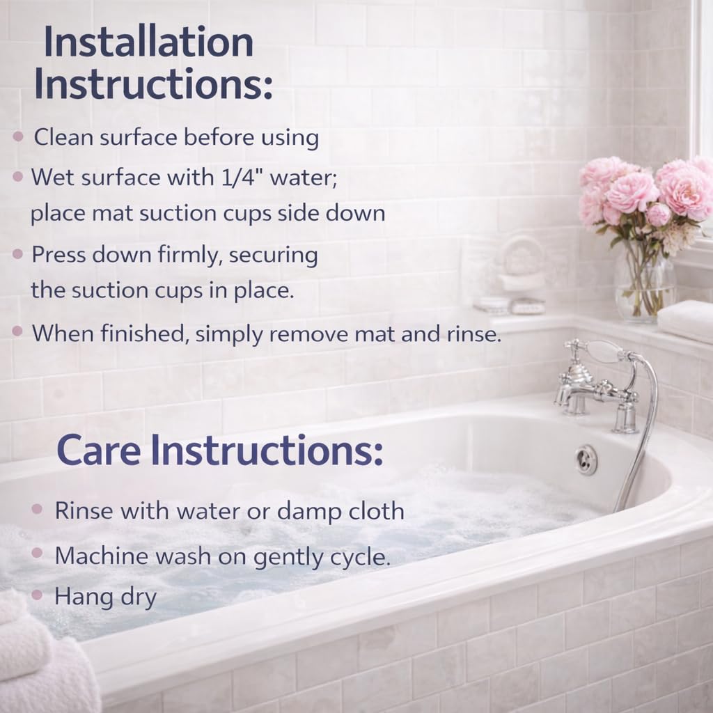 Bathtub Mat Non Slip, Bath Mat for Tub Non Slip, Tub Mat Extra Large 36 x 17 in, Bathtub Mat with Suction Cups & Drain Holes, Soft Foam, Machine Washable, White