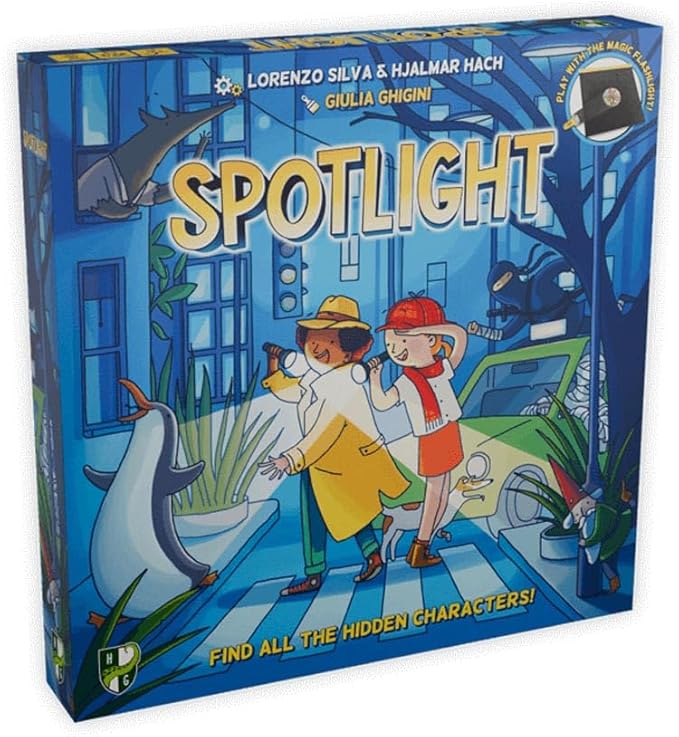 Spotlight - Family Board Game Find Hidden Pictures with Your Magic Flashlight Co-Op & Competitive Ages 6+ 1-5 Players 15 Min