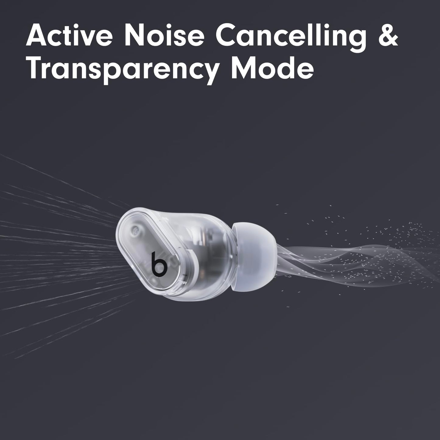 Beats Studio Buds + | True Wireless Noise Cancelling Earbuds, Enhanced Apple & Android Compatibility, Built-in Microphone, Sweat Resistant Bluetooth Headphones, Spatial Audio - Transparent