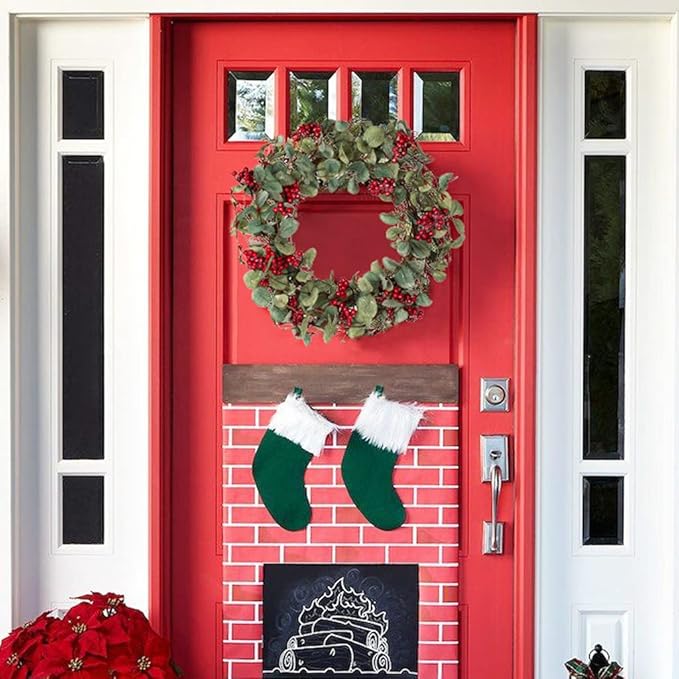 18 Inch Christmas Wreath Christmas Decorations with Berries Winter Wreath