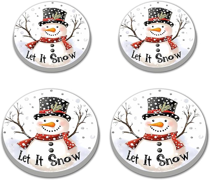 Snowman Stove Burner Covers, Christmas Decor Gas Stove Burner Covers 8 &10 Inches Stove Top Covers Electric Stove 4 Pcs Metal Stove Cover Gas Stove Top Covers, Cooktop Decorative,Xmas Decorations