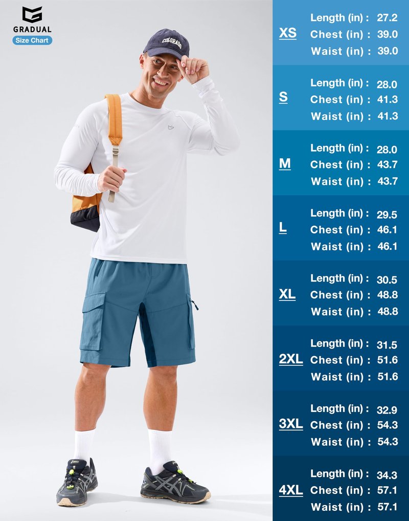 Men's Sun Protection Long Sleeve Shirts UPF 50+ Rash Guard for Men SPF UV Fishing Hiking Running Workout Athletic Shirt Blue