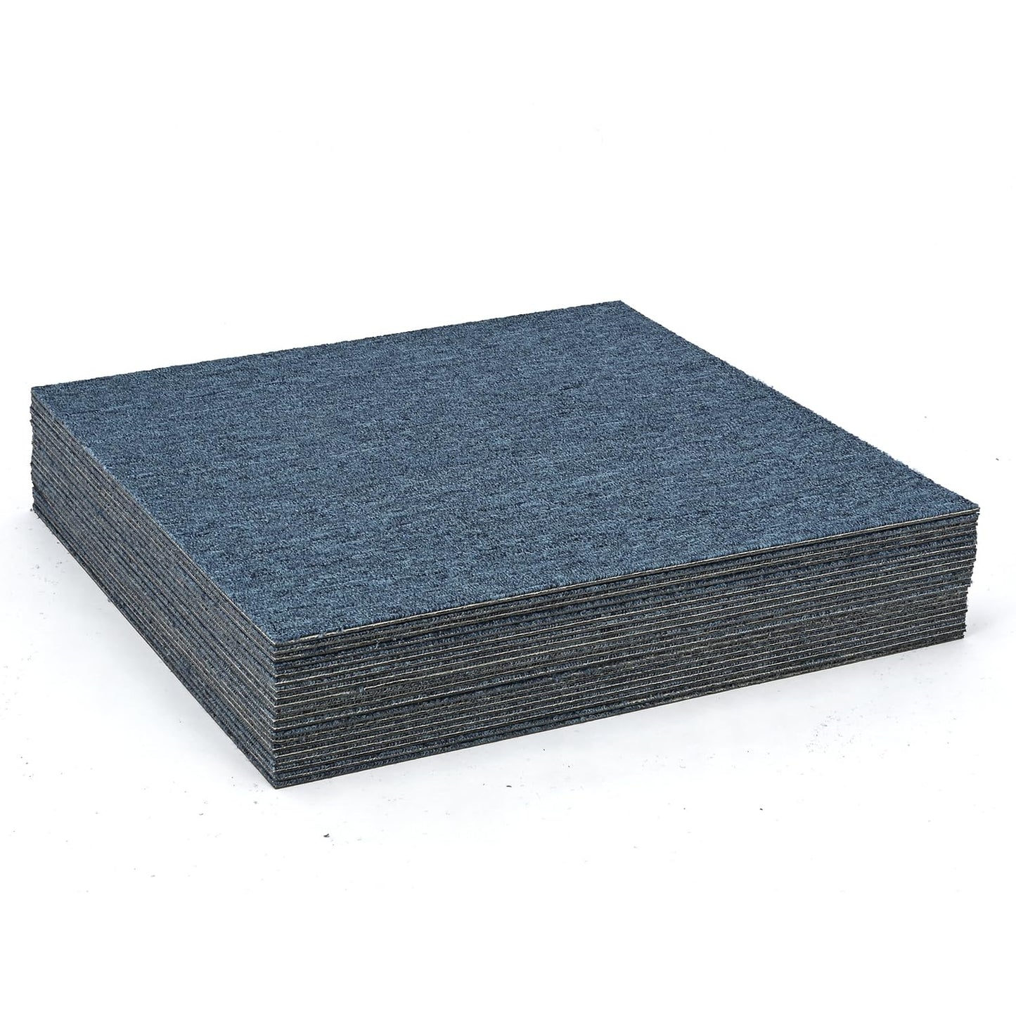 uyoyous 20 Pack Commercial Carpet Tiles, 20'' x 20'' Reusable Carpet Squares with Stickers, 53.8 Sq Ft PVC Backed Carpet Floor Tiles for Home Office, Blue