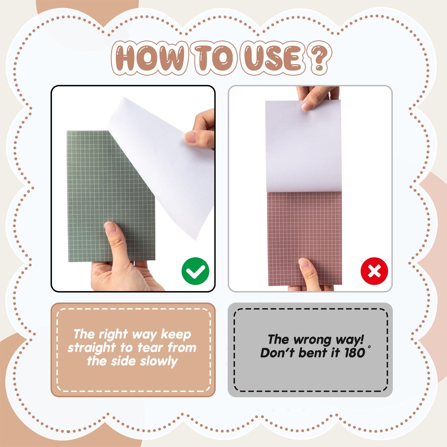 Jecery 9 Pack 6 x 8 Inch Grid Sticky Notes Self Adhesive Memo Pad Cute Graph Paper Self Stick Note Pads with Grid Lines for Gifts Office Supplies, 270 Sheets(Soft Colors)