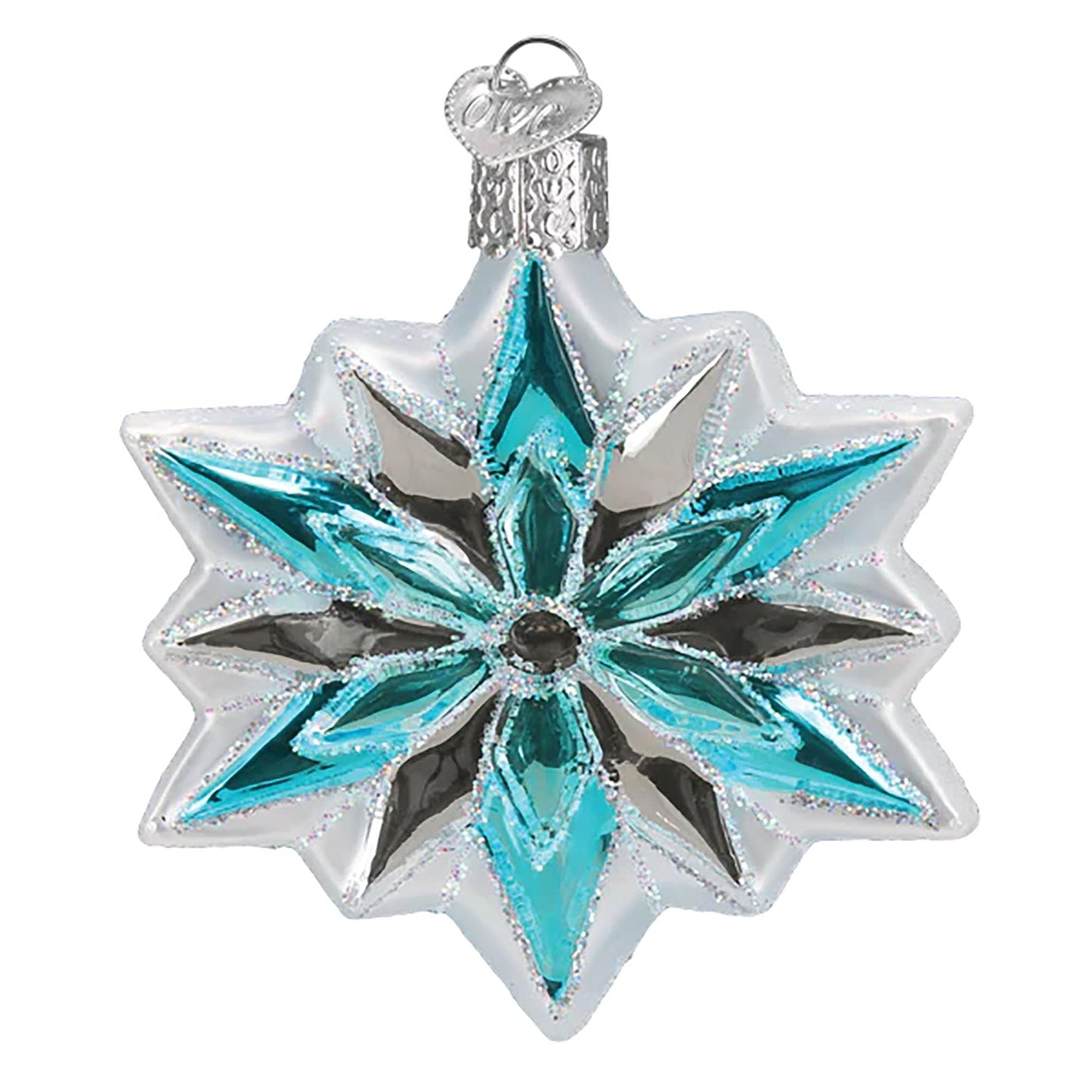 Old World Christmas Snowflake Glass Blown Ornament for Christmas Tree, Handcrafted Holiday Decoration, Holiday Collection