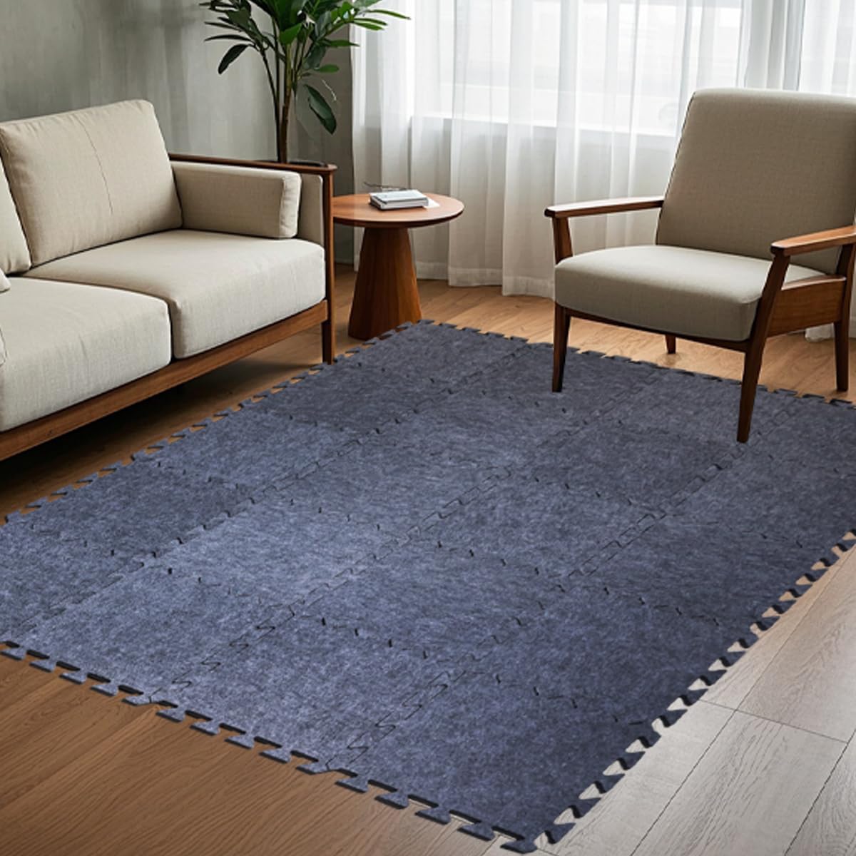 16 Pieces Thick Sound Absorbing Interlocking Floor Mats, High Density Piano Carpet Drum Rug, Non-Slip Anti Vibration Soundproof Pads Acoustic Blankets for Music Studio