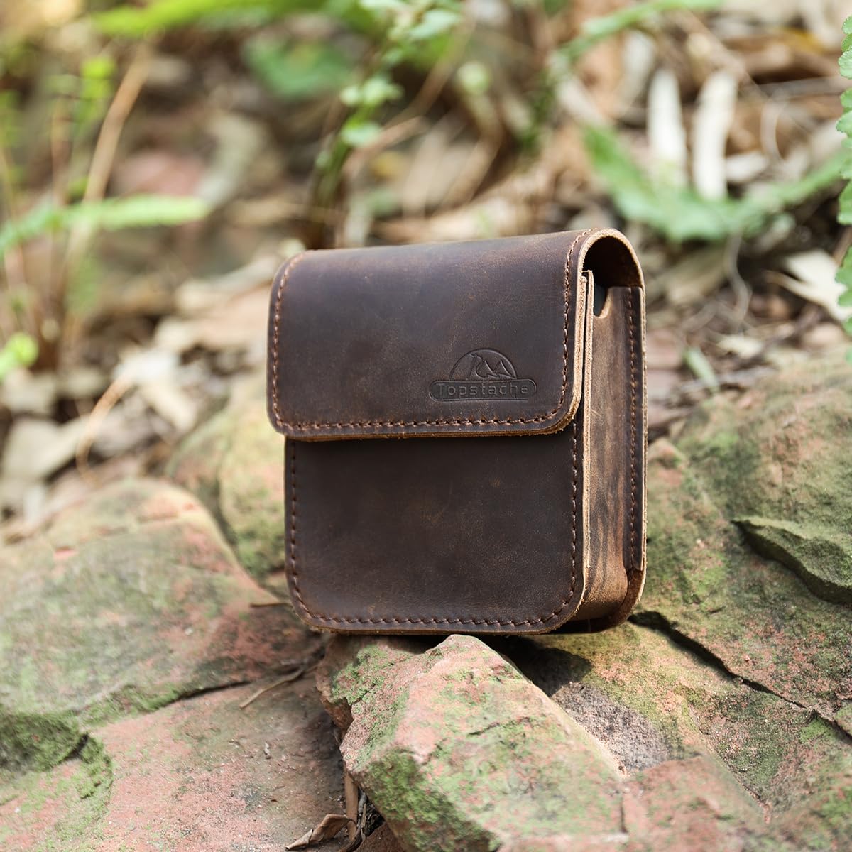Topstache Leather Phone Holster for Samsung Galaxy Z Flip 6/5/4/3, Belt Clip Cell Phone Case for Motorola Razr Plus 2024/2023, Holster Belt Case Small Pouch for Motorola Razr 5G, Darkbrown