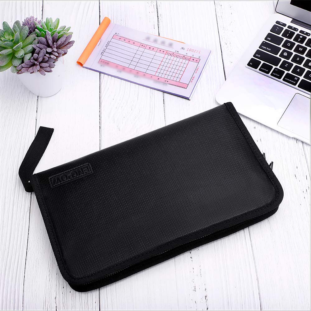 ENGPOW Expanding File Folder (11.4"x6.7") A5 Size Document Organizer Fireproof Money Bag 13 Pockets Zipper Closure Portable Filing Wallet Holder Storage for Check,Bill,Receipts,Tickets