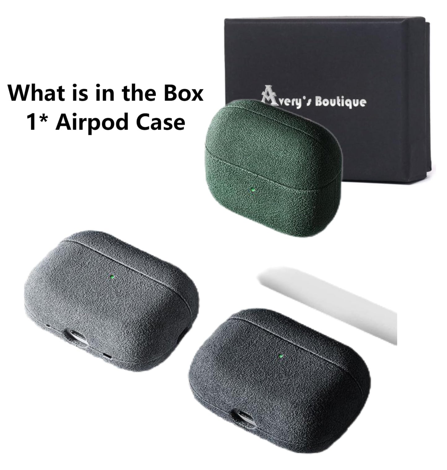 Suede Microfiber Leather Headphone Case – Full Wrap Handmade Cover for AirPods (Grey, Airpod pro)