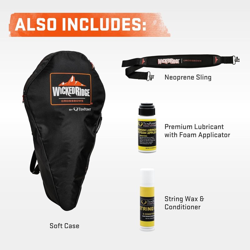 Wicked Ridge RDX 410 Ready-to-Hunt Crossbow Package - Nine Match 400 Arrows, Soft Case & Accessories