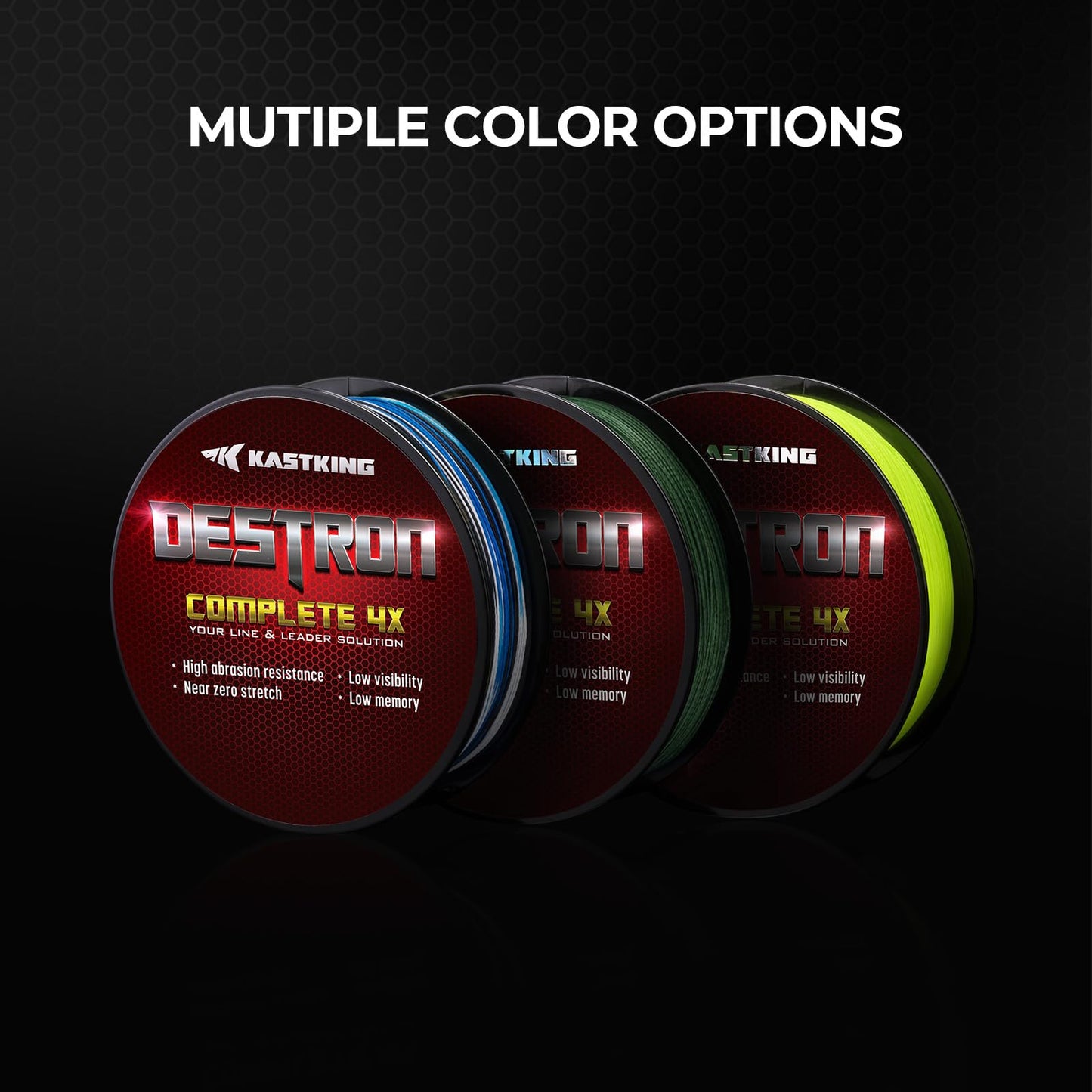 KastKing Destron Complete Braided Fishing Line and Leader, Thin Diameter Superline, Highly Abrasion Resistant, Perfectly Matched Braided Line & Leader, Chartreuse, 65LB, 150Yds