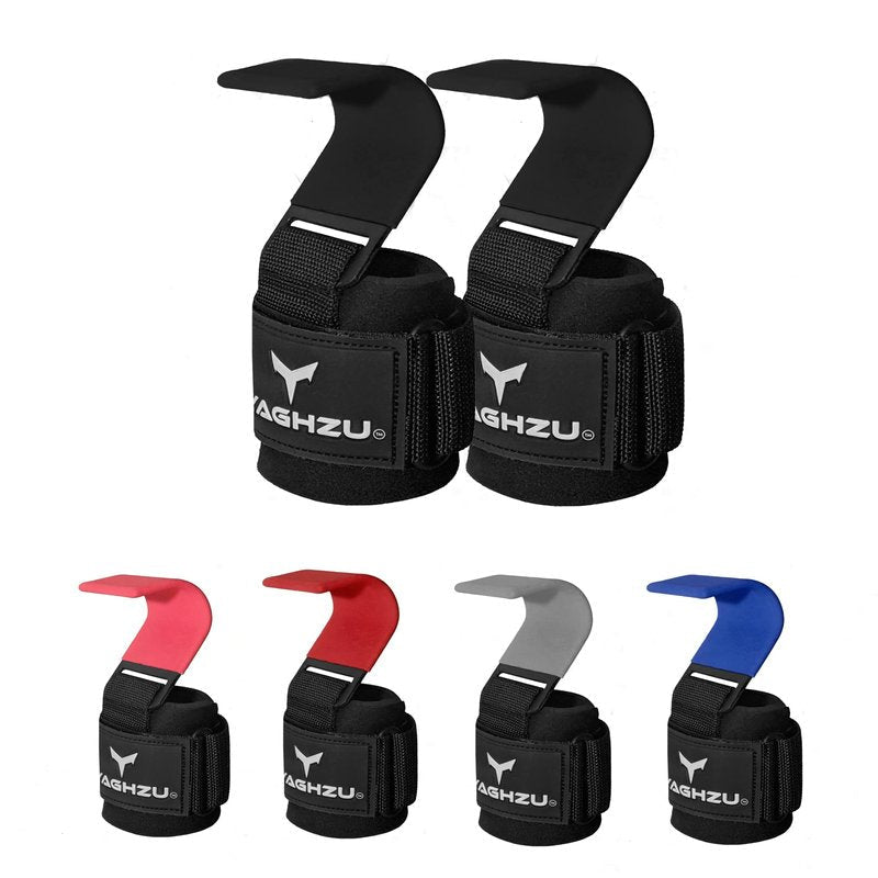 YAGHZU Weight Lifting Hooks, Padded Weight Lifting Straps Wrist Straps for Men and Women, Premium Deadlift Straps for Weightlifting and Powerlifting, Weight Lifting Gloves for Pull Ups