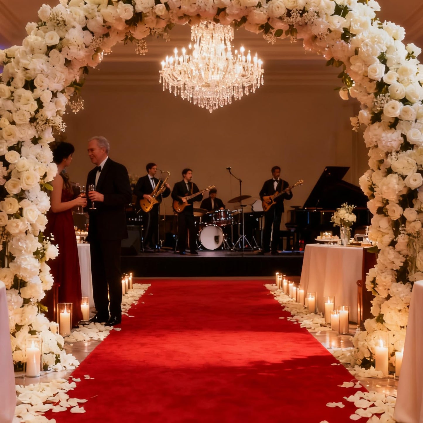 450GSM, 3ft x 20ft Red Carpet Runner for Party, Reusable TPR Non-Slip Backed Red Rug with Anti Slip for Wedding, Christmas, Indoor/Outdoor