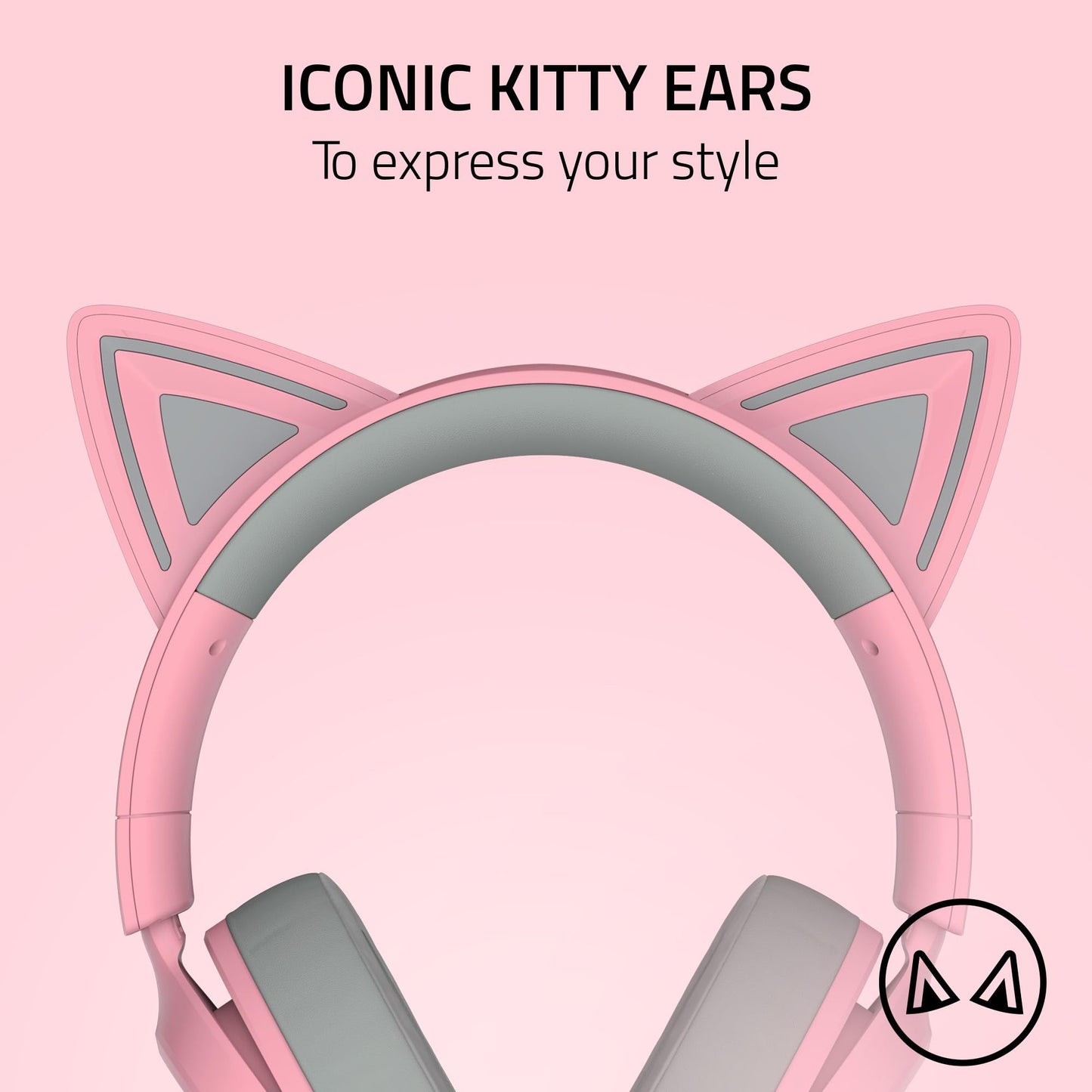 Razer Kraken Kitty V3 X Wired Gaming Headset: Kitty Ears - HyperClear Cardioid Mic - 40 mm Drivers - 7.1 Surround Sound - Comfy Ear Cushions - Cross-Platform via 3.5mm PC, PS5, Xbox, Switch 2 - Pink