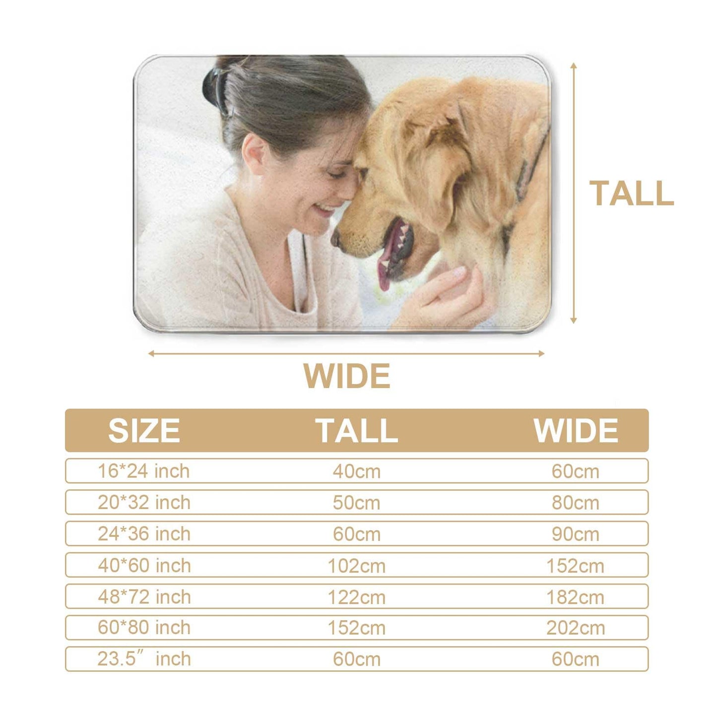 Made USA Personalized Rug Custom Rug Carpet with Your Image Logo Text Photo, Anti Slip Door Mat Decorative for Bedroom Room Office Balcony Sign Gifts 20 x 32 Inch