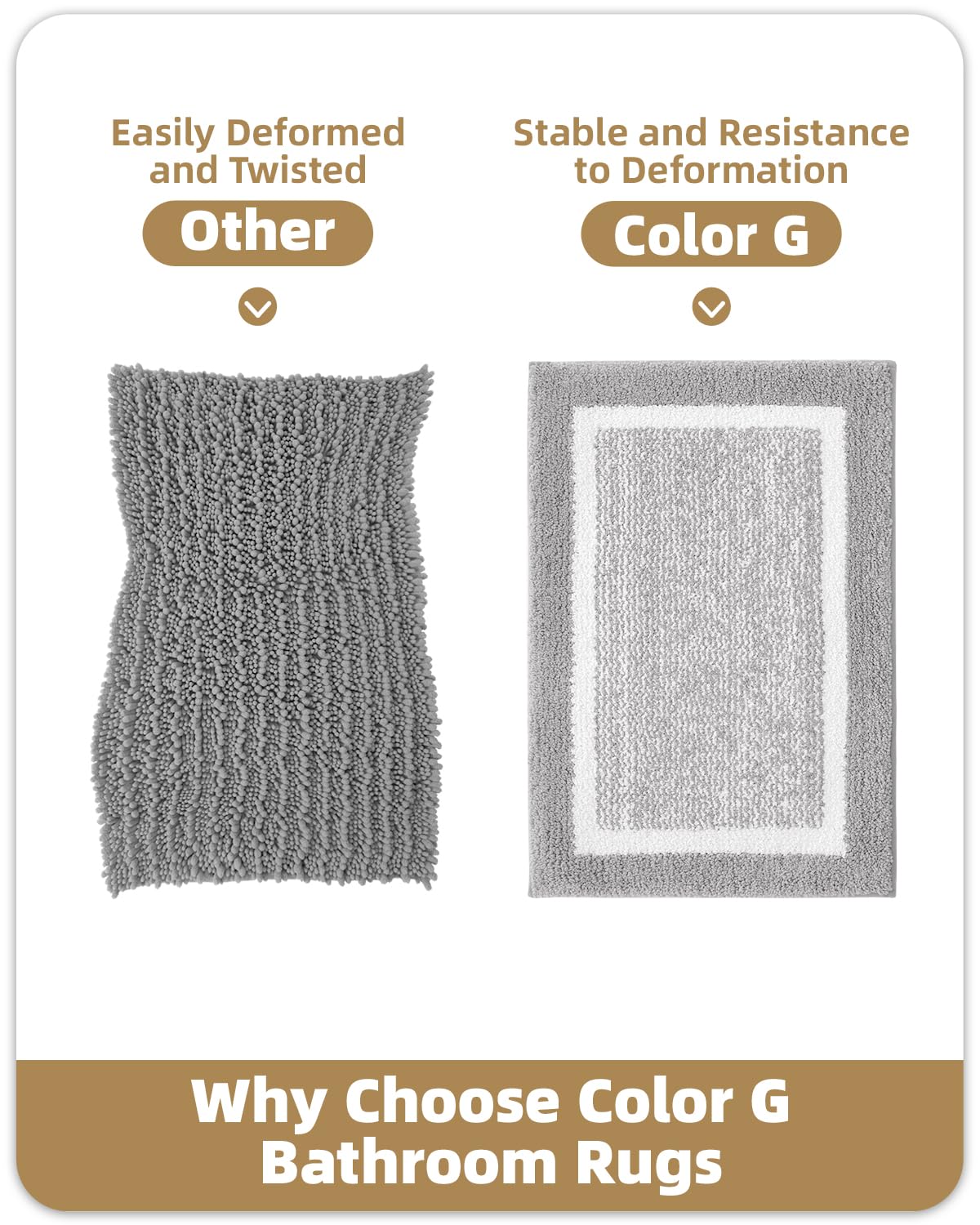 Color&Geometry Simple and Stylish Large Bath Mats for Bathroom Non Slip, 24"x36" Gray Bathroom Rugs, Absorbent, Soft, Washable, Microfiber Bath Rug Shower Mat