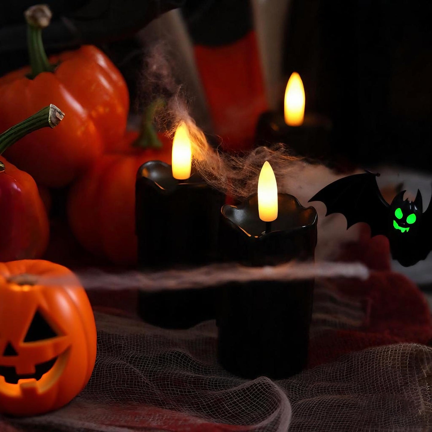 CANDLE CHOICE Battery Operated Flameless Votives with Auto Daily Cycle Timer Long Lasting Realistic Black Wick Electric LED Candles Wedding Party Holiday Halloween Christmas Decorations 6 Pack Black
