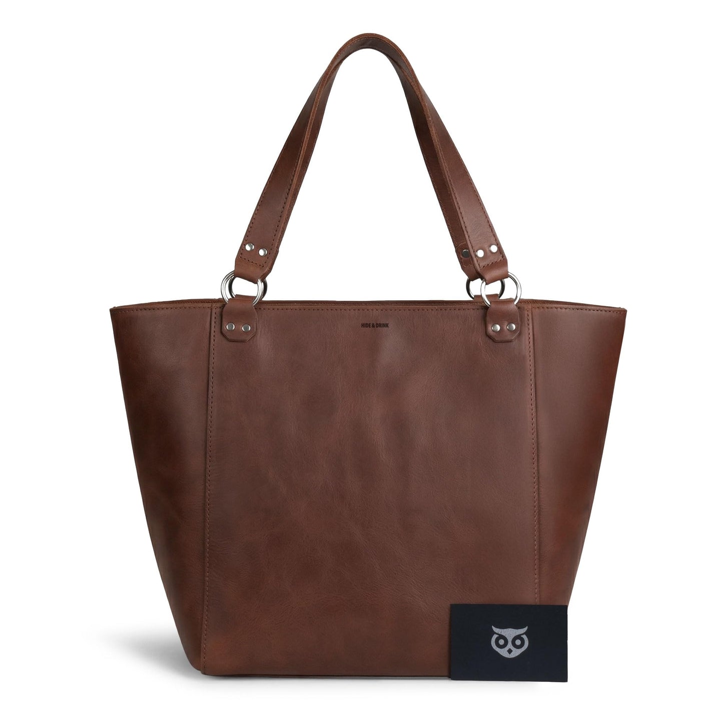 Hide & Drink, Formal Tote Bag, Female Bag, Travel and Shopping Accessory, Handbag for Women, Full Grain Leather, Handmade, Bourbon Brown