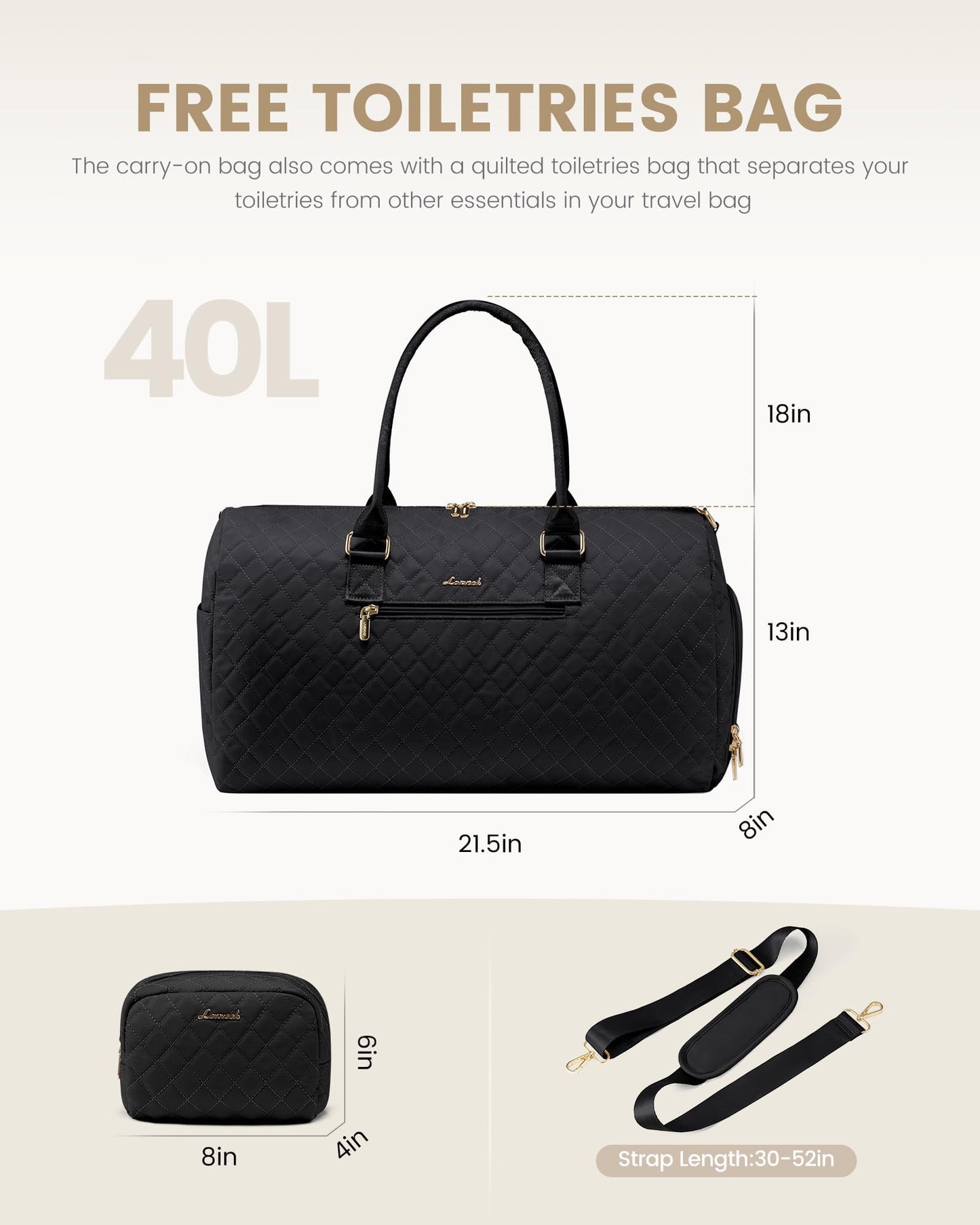 LOVEVOOK Travel Duffle Bag, Weekender Bag for Women with Toiletry Bag, Carry on Overnight Bag with Shoe Compartment, Gym Duffel Bag with Wet Pocket, Mommy Hospital Bags for Labor and Delivery