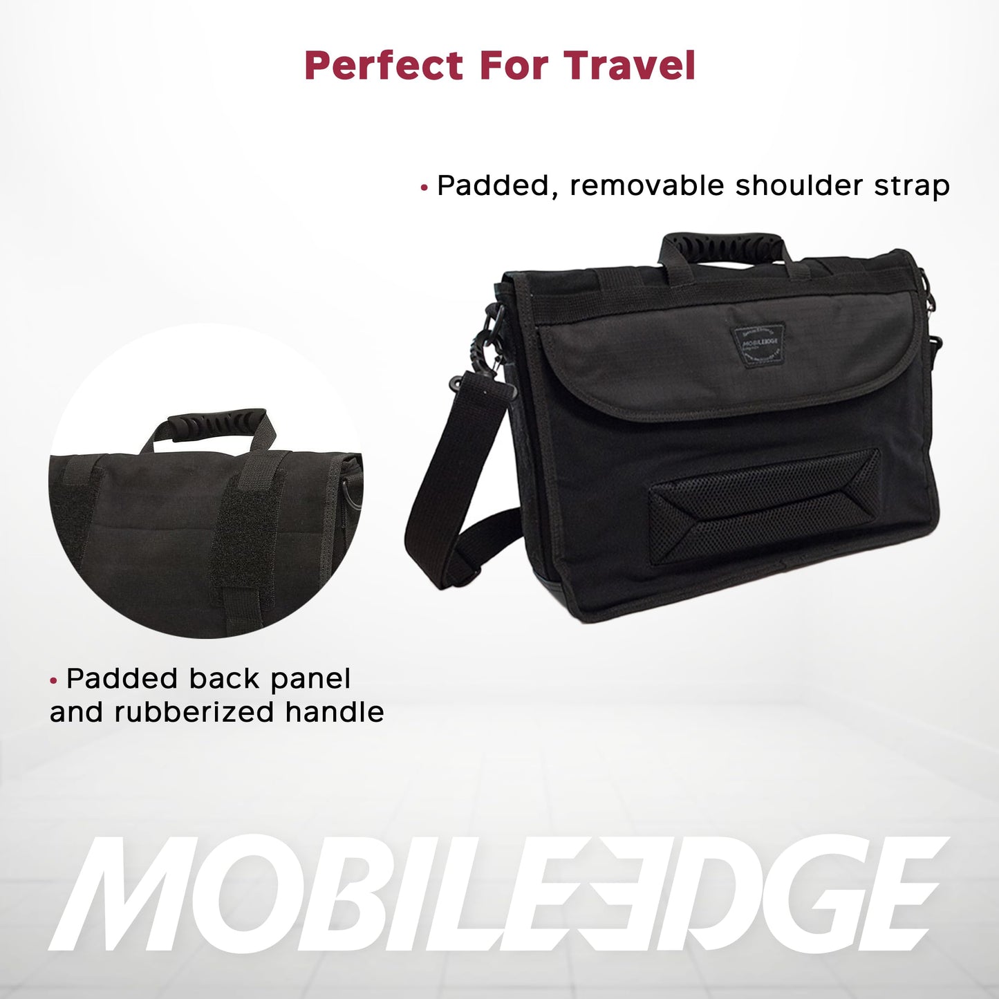 Mobile Edge ECO-Friendly Laptop Messenger Bag for Men and Women, for 14.1" PC and Compatible with MacBook 15", Cotton Canvas, Black