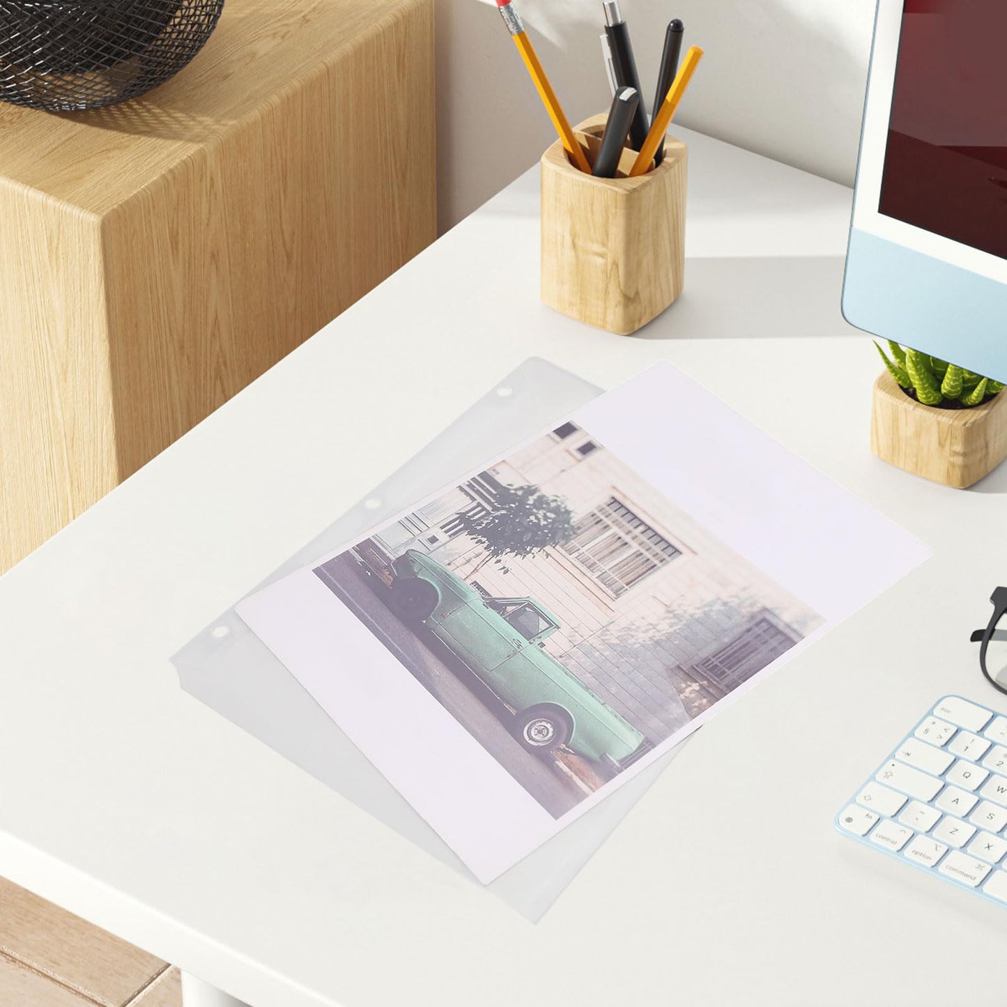 GLOBLELAND 24 Pack Binder Dividers with 2 Pockets and Index Sticker Clear Slash File Jacket for 3 Ring Binders Plastics Sheets Protectors for US Letter Size Organizing Office Home Files