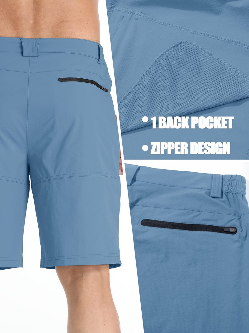 TACVASEN Men's Casual Shorts Lightweight Quick Dry Cargo Hiking Tactical Shorts Golf Dress Outdoor Summer with Pockets Light Blue 34