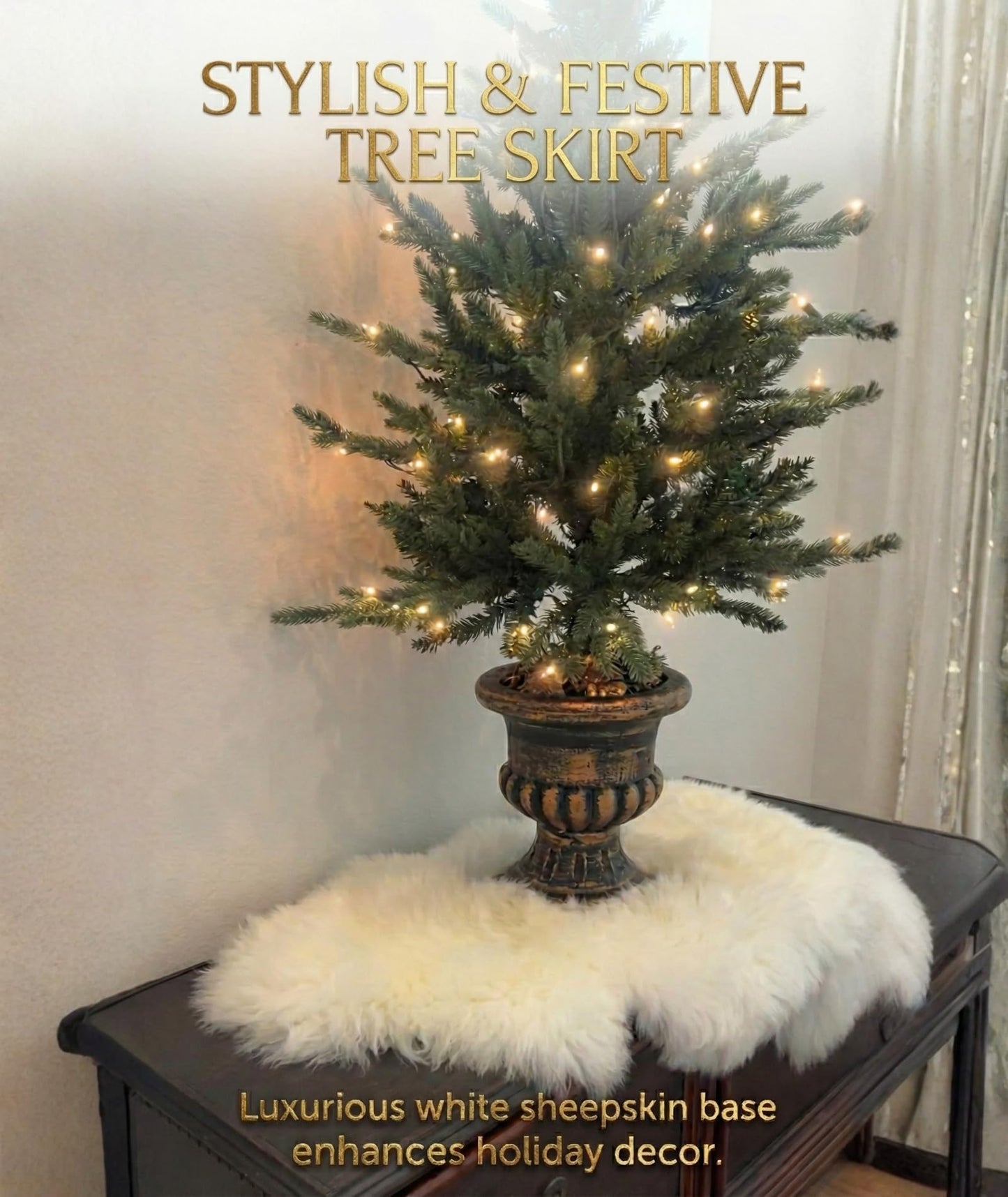Woolous Sheepskin Rug, Genuine Sheep Skin Chair Throw 2x3 ft Ivory