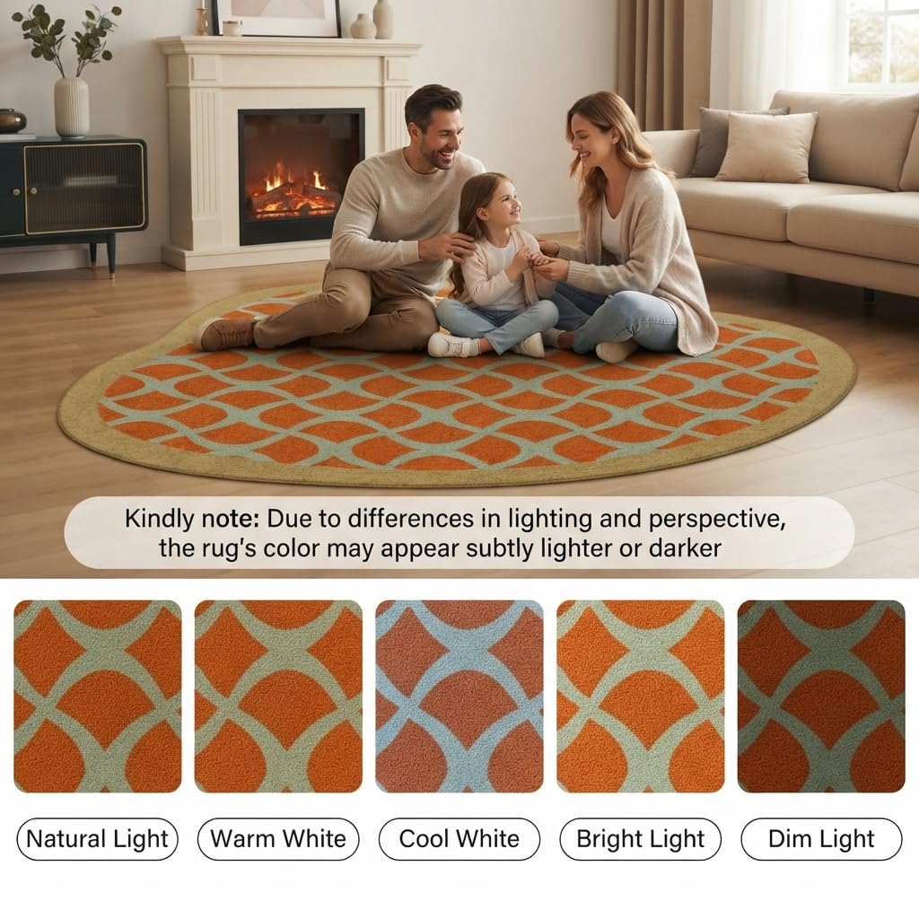 Navy Blue Beige Green Irregular Shaped Rug Modern Abstract Unique Geometric Pattern Art Deco Area Rug for Living Room Bedroom Kitchen Non Slip Stain Resistant Under Dining Table Floor Rug 3ft