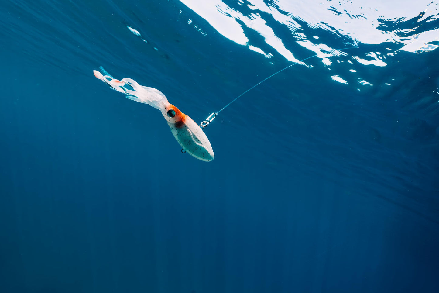 Nomad Design Squidtrex Patented Vibrating Fishing Lure- Scent Added TPE Soft Plastic Lure for Saltwater w/Strong BKK Assist Hooks, Fishing Bait that Catches Many Species, 110mm, 1 3/4oz- Red Tiger