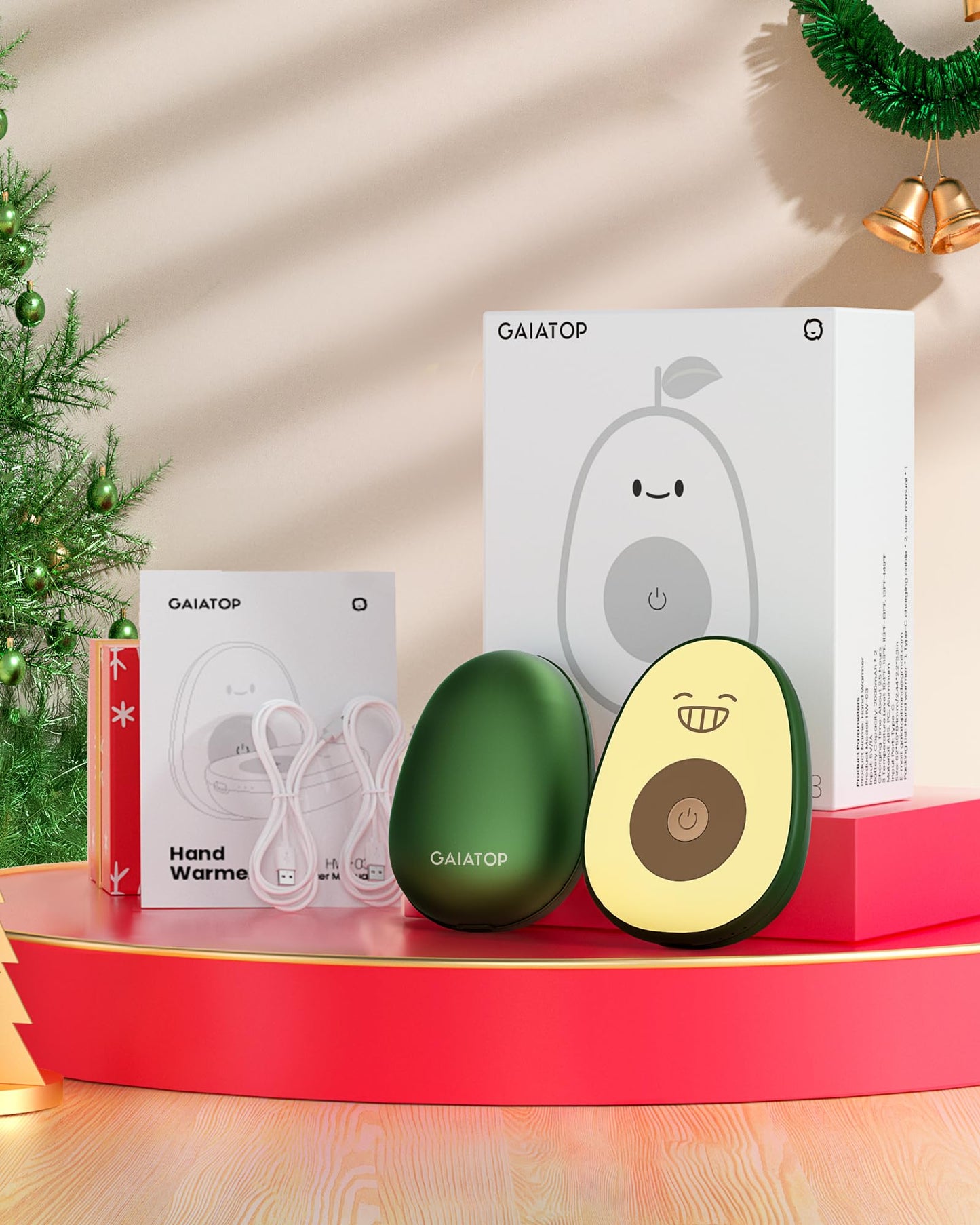 Gaiatop Hand Warmers Rechargeable 2 Pack, Magnetic 3 Settings Fast Heating Avocados Shape, Electric Portable Pocket Heater, Reusable Hot Hands Gifts for Women Men Outdoor Camping Hunting Golf