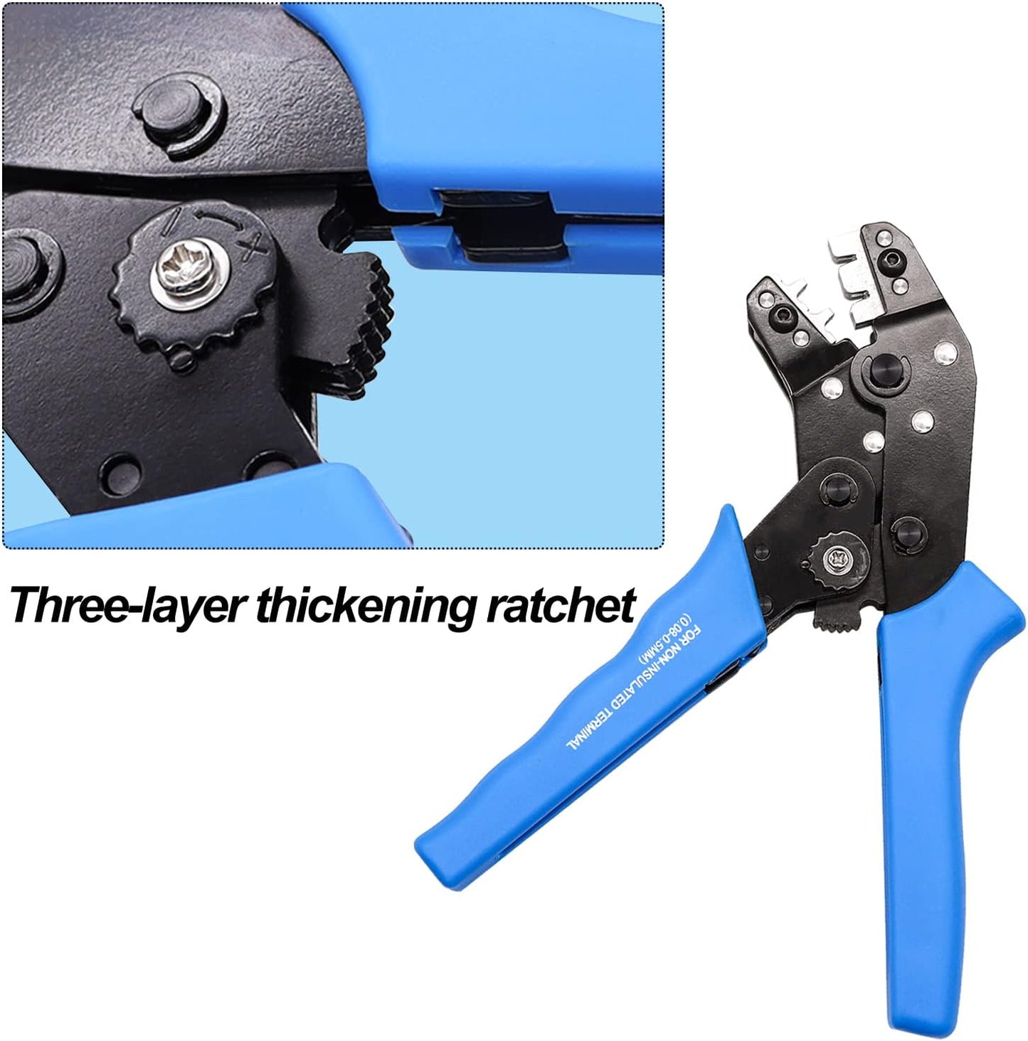 Taiss Dupont Crimping Tool Kit Ratcheting Wire Crimper with 2.54mm 600PCS Dupont Connectors and 560PCS JST XH Connectors,Dupont Crimper,JST Crimper(0.08-0.5mm² 28-20AWG)